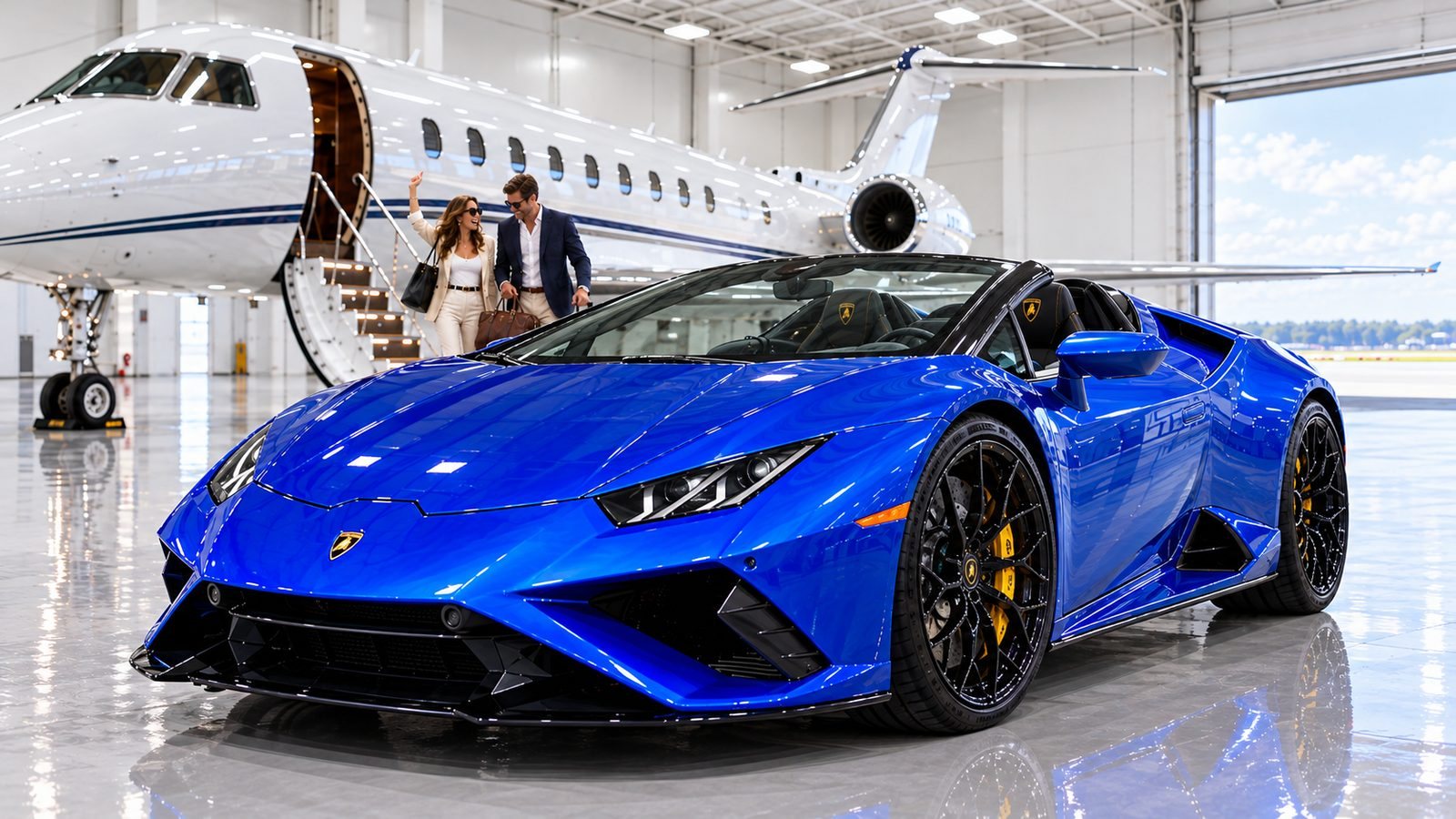 Airport arrivals with a car from Lambo Chicago