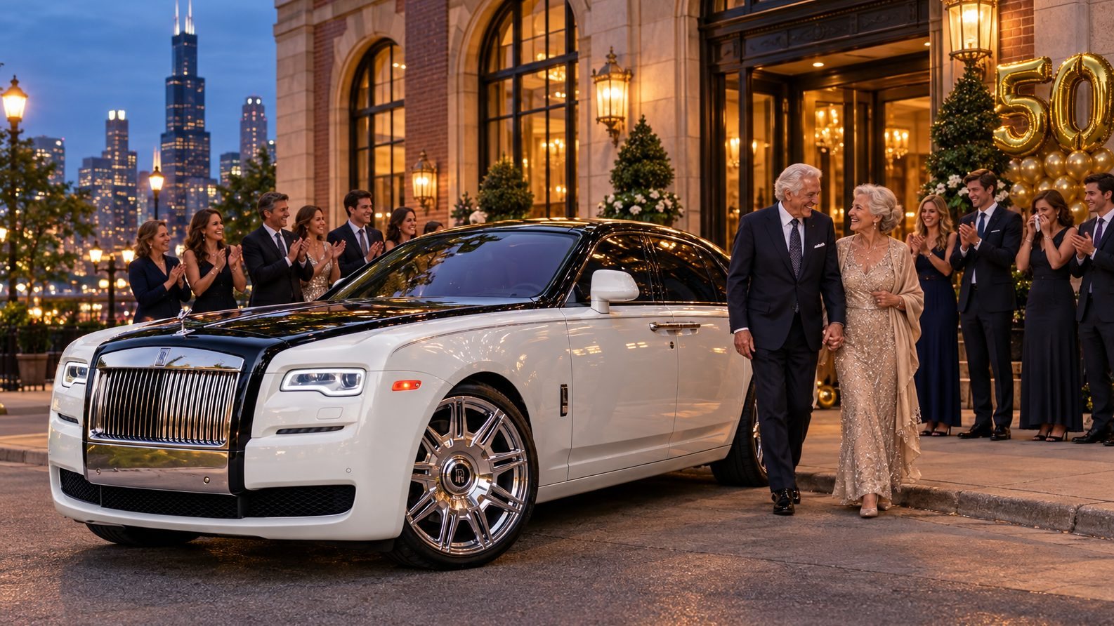 Quinceañeras with a car from Lambo Chicago